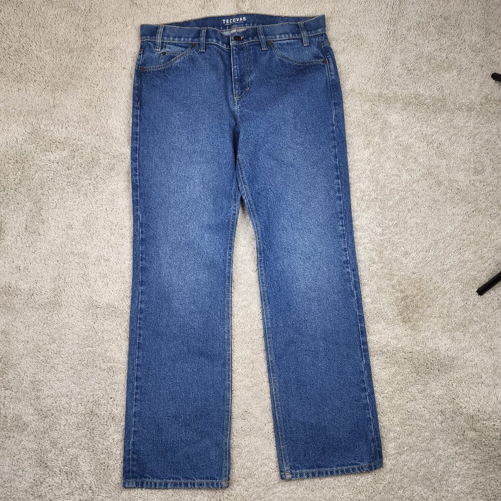 Tecovas Men's Straight Jeans in Blue Denim